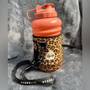 Hydro Jug 73oz w/ leopard/cheetah sleeve & strap